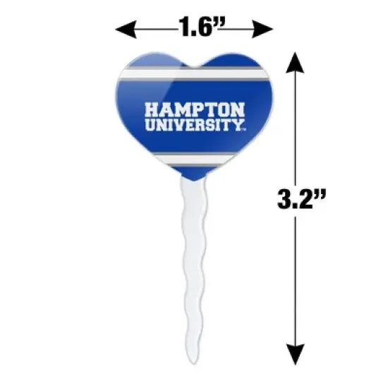 Hampton University HU Stripes Heart Love Cupcake Picks Toppers Decoration Set of 6 image {5}