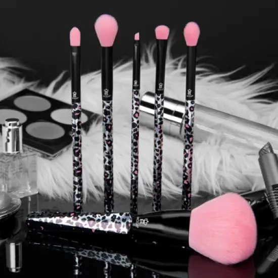 MODA Brush Leopard Face and Eye Makeup Brush Set Bundle- 6pc image {2}