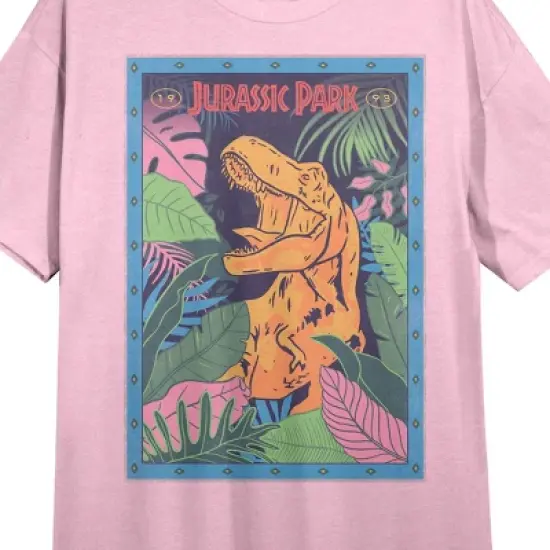 Jurassic Park T-Rex Crew Neck Short Sleeve Cradle Pink Women's Night Shirt image {1}