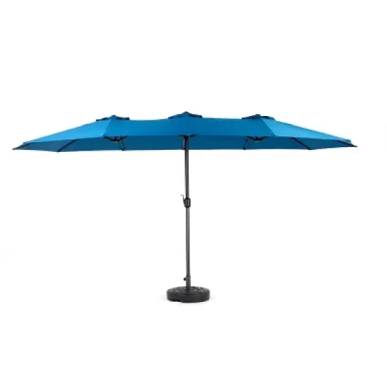COWLOWN khaki 14.8ft Double-Sided Rectangular Patio Umbrella with Crank, Extra-Large Outdoor Sun Shade for Pool, Deck & Garden image {5}