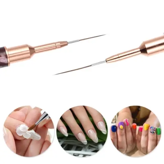 Unique Bargains Double Ended Acrylic Nail Art Brush Gel Polish Nail Art Decorations Pen Tools for Home DIY Manicure Leopard Print image {1}