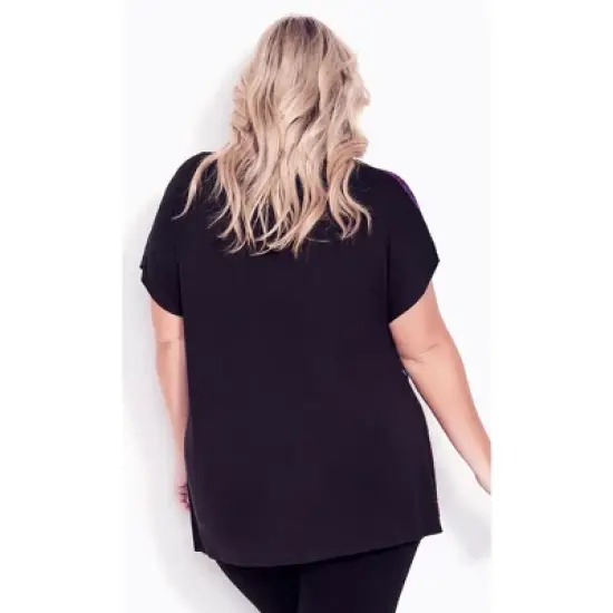 Women's Plus Size Mixed Media Top  - Metamorphosis | AVENUE image {1}