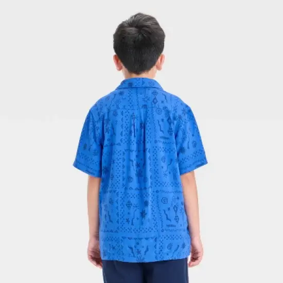 Boys' Short Sleeve Printed Button-Down Shirt - Cat & Jack&trade; image {1}