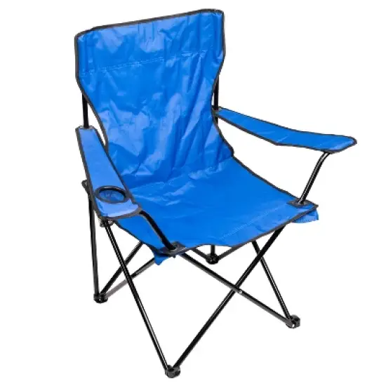Lexi Home Blue Folding Chair with Cup Holder and Carry Bag image {5}