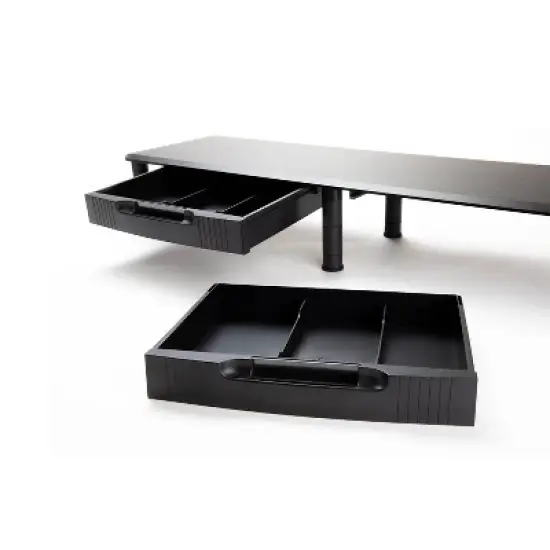 Mind Reader Large Dual Monitor Stand with Storage Riser Black image {2}