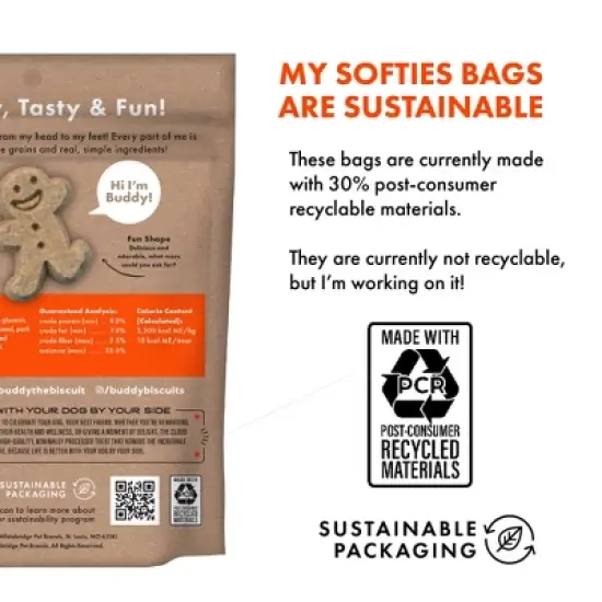 Buddy Biscuits Peanut Butter Soft and Chewy Dog Treats - 6oz image {5}