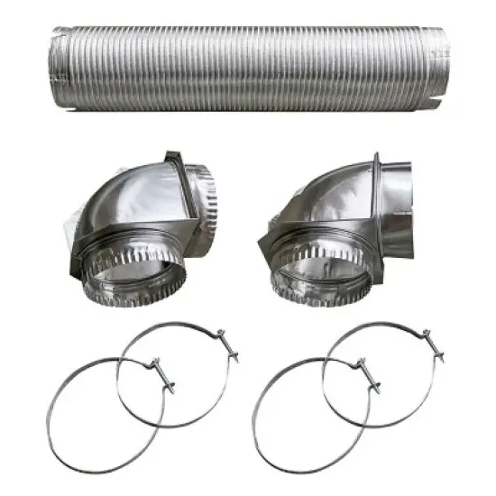 Builder's Best&reg; Semi-Rigid Dryer Vent Kit with Close Elbow&reg; in Silver image {1}