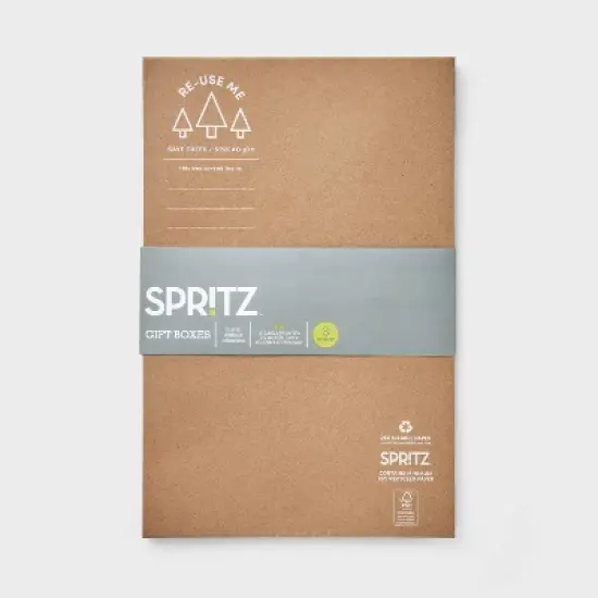 3ct Kraft Shirt Gift Box Brown - Spritz&trade;: Solid Paper Wrapping Boxes for Clothes, All Occasions, 14.75"x9.5"x2" image {2}