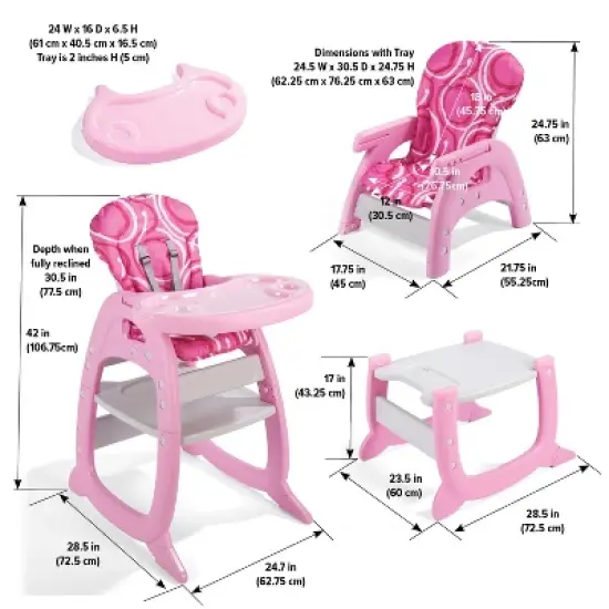 Badger Basket Envee II Baby High Chair with Playtable Conversion image {9}