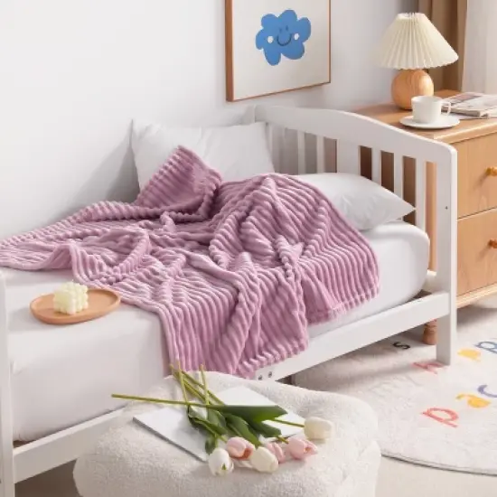 Flannel Fuzzy Toddler Blanket, Fluffy Warm and Lightweight Baby Plush Blanket - NTBAY image {1}