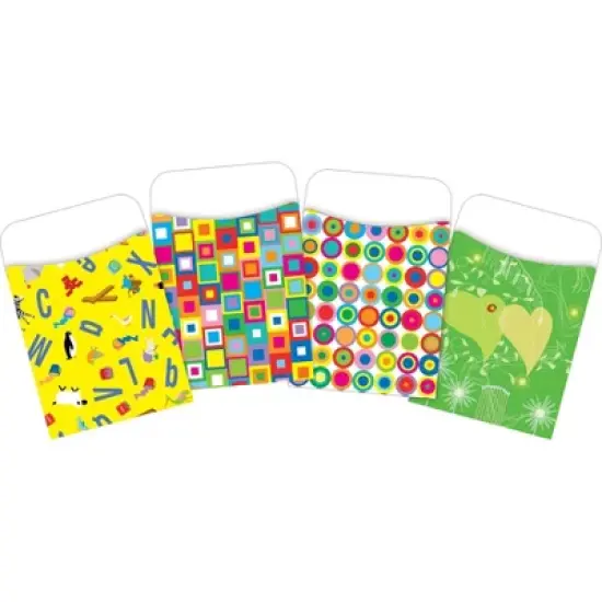 4pk 30ea Bright Colors Peel & Stick Library Pockets - Barker Creek: Teacher Supplies, Educational Teaching Aid image {6}
