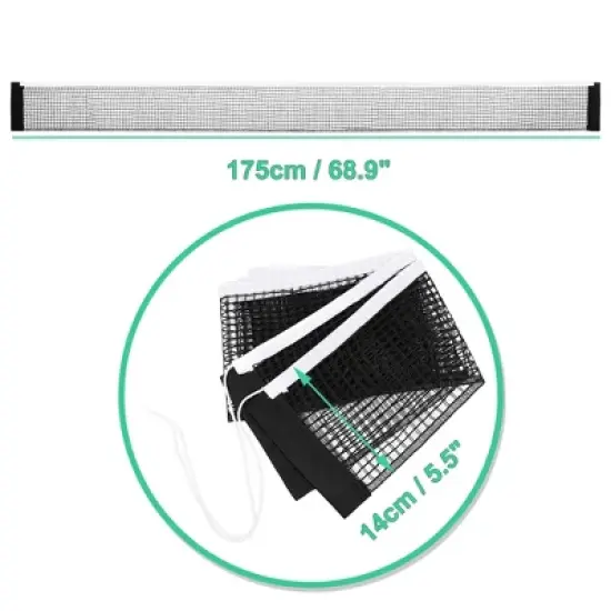 Unique Bargains Nylon Portable Retractable Durable Table Tennis Net 68.9" Black image {1}