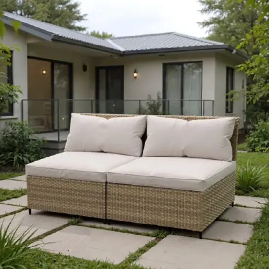 YARDSIGHT Outdoor Wicker Loveseat with All-Weather Cushions  Perfect for Patio & Garden image {7}