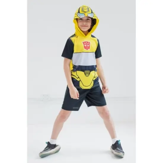 Transformers Optimus Prime Bumblebee Megatron Athletic Pullover T-Shirt and Mesh Shorts Outfit Set Toddler image {6}