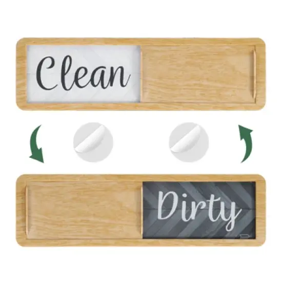 Unique Bargains Kitchen Hotel Indicator Wood Grain Clean Dirty Sign Dishwasher Magnet image {6}