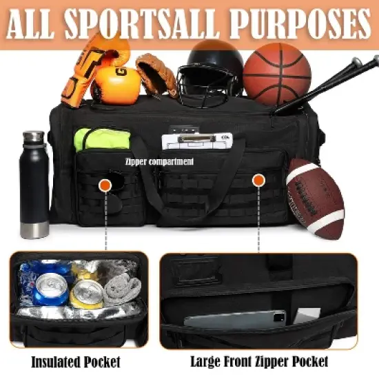 130L Extra Large Duffle Bag for Men, Heavy Duty Duffle Bag for Travel, Large Sports Gym Equipment Bag image {4}