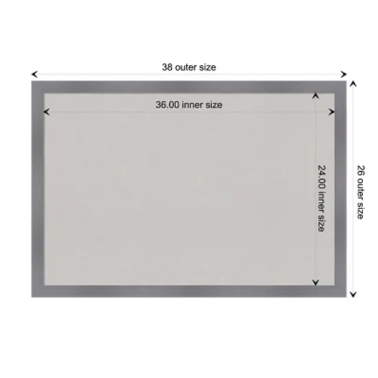 38"x26" Edwin Wood Frame Gray Cork Board - Amanti Art image {9}