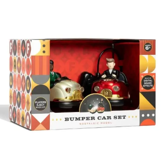 FAO Schwarz RC Head-To-Head Nostalgic Retro Bumper Car Set image {2}