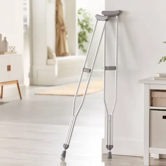 McKesson Aluminum Tall Adult Underarm Crutches 5' 10" to 6 ' 6" User Ht. image {2}