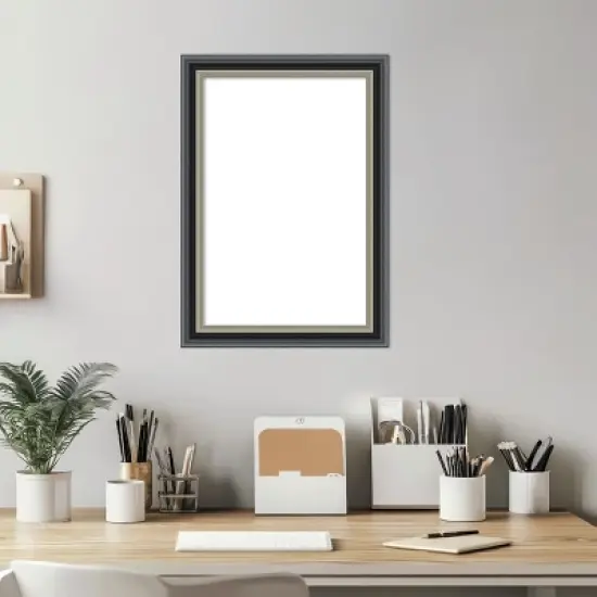 Amanti Art Theo Black Silver Framed Dry Erase Magnetic Board image {5}