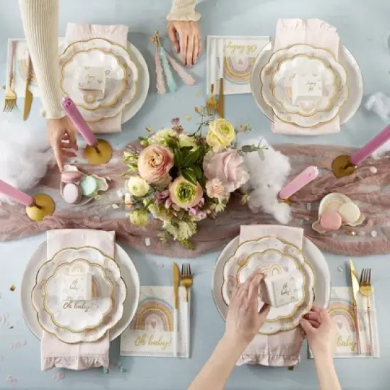 Boho Rainbow Baby 62 Piece Party Tableware Set (16 Guests) | Kate Aspen 00266NA-KIT image {2}
