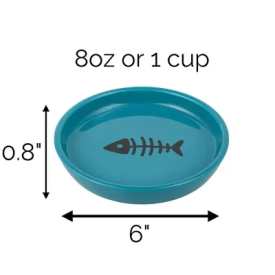 Park Life Designs 2c Oscar Classic Round Cat Bowl - Blue image {3}