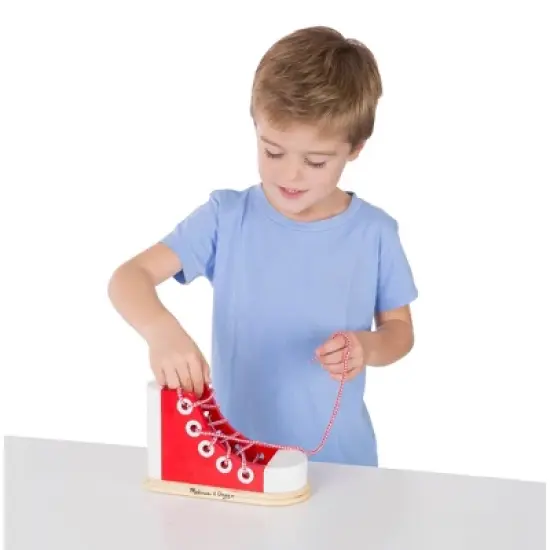 Melissa & Doug Deluxe Wood Lacing Sneaker - Learn to Tie a Shoe Educational Toy image {7}