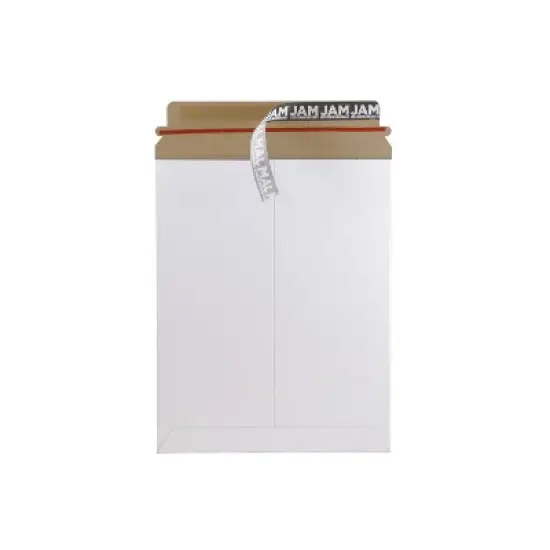 JAM Paper Stay-Flat Photo Mailer Stiff Envelopes w/Self-Adh Closure 9.75x12.25 5PSW image {1}