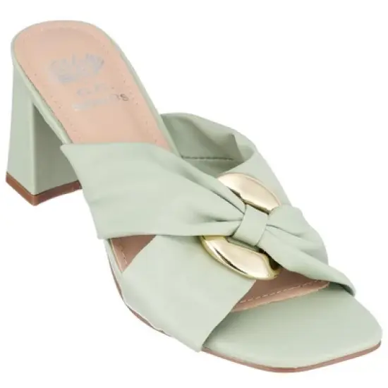 GC Shoes Zane Knotted Cross Strap Block Heel Sandals image {6}
