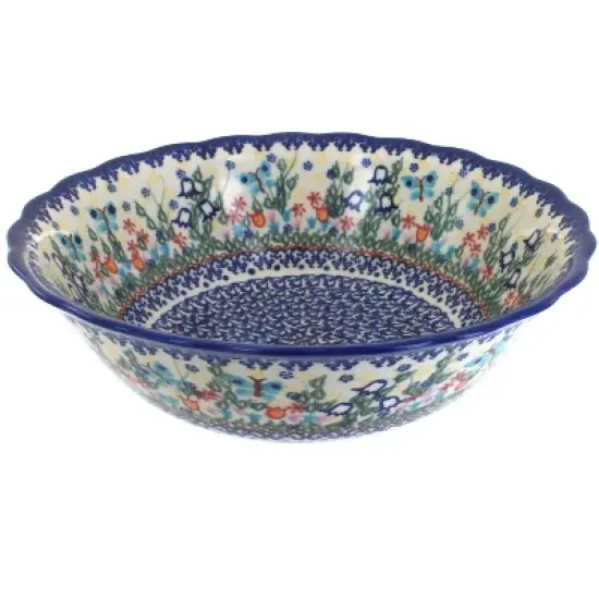 Blue Rose Polish Pottery 204 Vena Large Serving Bowl image {7}