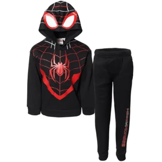 Marvel Avengers Spider-Man Miles Morales Spider-Man Fleece Pullover Hoodie and Pants Outfit Set Toddler image {11}