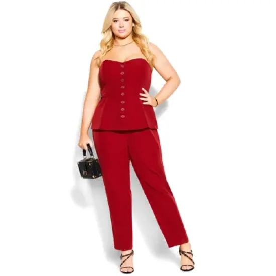 Women's Plus Size Emma Jumpsuit - true red | CITY CHIC image {3}