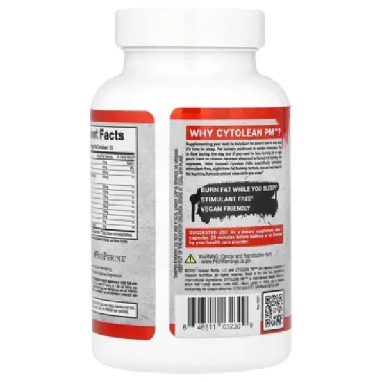 Gaspari Nutrition Cytolean PM: Nighttime Fat Burner with Melatonin Sleep Support, Stress Reduction, Stimulant Free, Vegan Friendly (90 Capsules) image {2}
