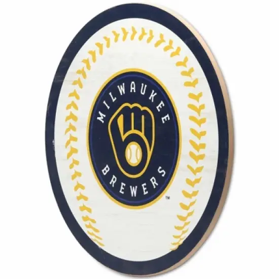 MLB Milwaukee Brewers Baseball Wood Sign Panel image {1}