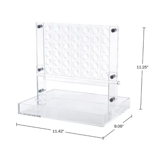 Trademark Games Acrylic 4 in a Row Game - Fun Strategy Game,Tabletop Decoration and Functional Desk Decor- Black and White image {1}