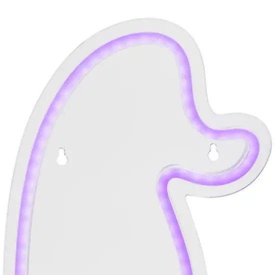 Northlight LED Witch Hat Neon Lighted Halloween Wall or Window Decoration - 15" - Purple image {5}