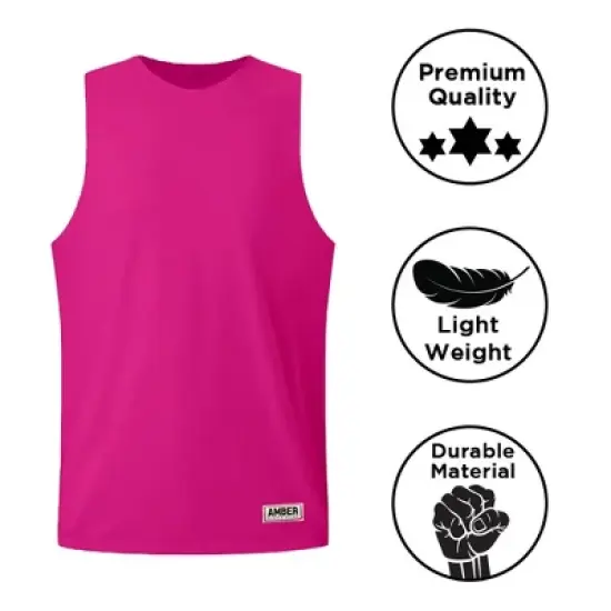 Amber Fight Gear Premium Durable Boxing Jersey with Satin Finish Fabric&ndash;Comfortable & StylishTraining Gear for Unmatched Performance,Pink,Youth-Medium image {12}