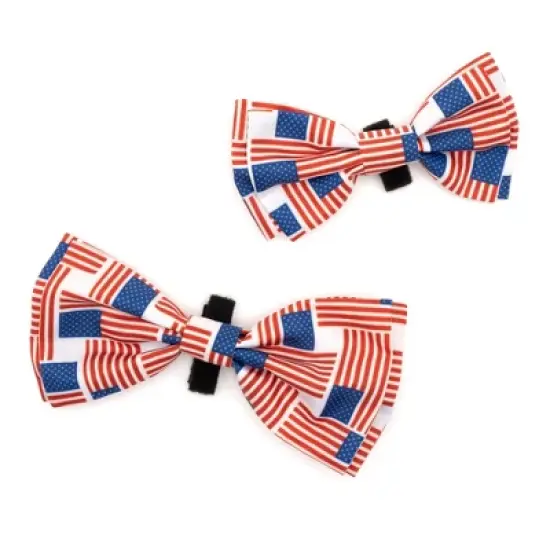 The Worthy Dog Patchwork Flag Adjustable Bow Tie Accessory image {2}