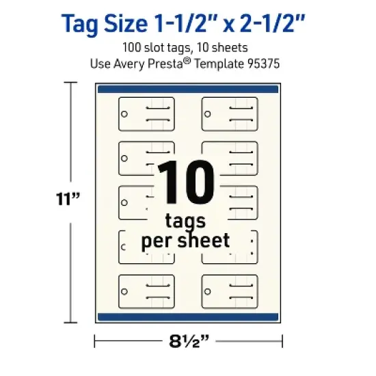 Avery Rounded Slot Tags, 1-1/2" x 2-1/2", Matte Ivory, 100 Total image {4}