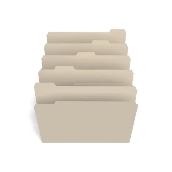 Staples Manila File Folders Letter 5 Tab Assorted Position 100/Box 116699 image {1}
