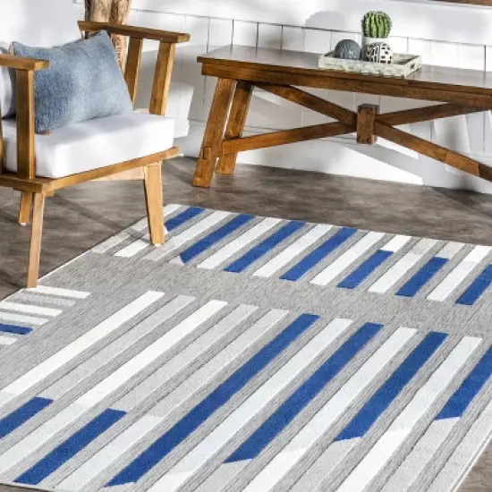 nuLOOM Adali Contemporary Striped Indoor/Outdoor Patio Area Rug image {8}