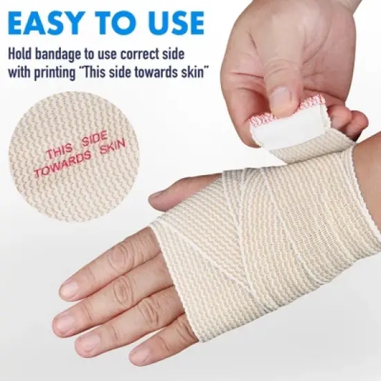 LotFancy Elastic Bandage Wrap, (6" Wide x 15&rsquo;), 4 Pack Cotton Compression Bandages with Self-Closure on Both Ends image {6}