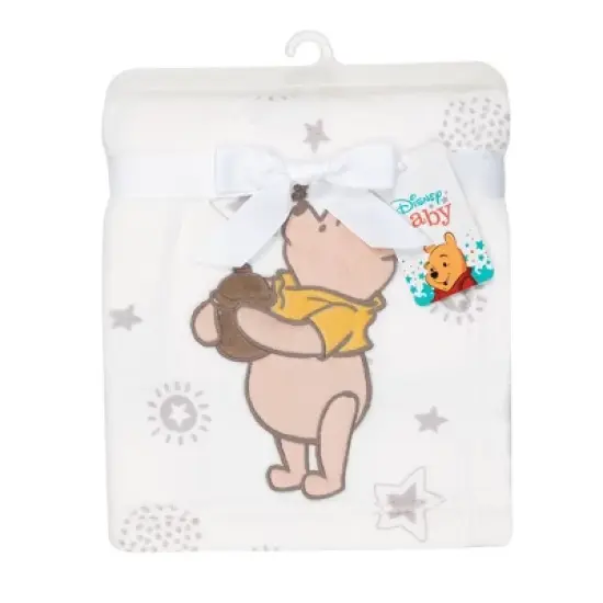 Lambs & Ivy Disney Baby WINNIE THE POOH Cream Fleece Appliqued Baby Blanket image {4}