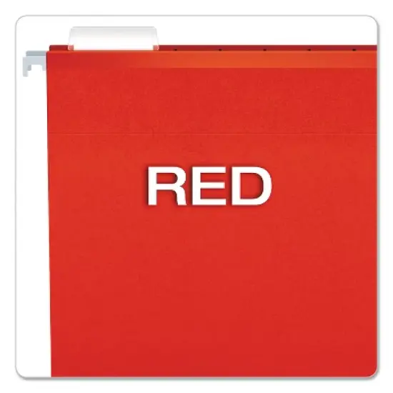 Pendaflex Reinforced Hanging Folders 1/5 Tab Letter Red 25/Box 415215RED image {2}