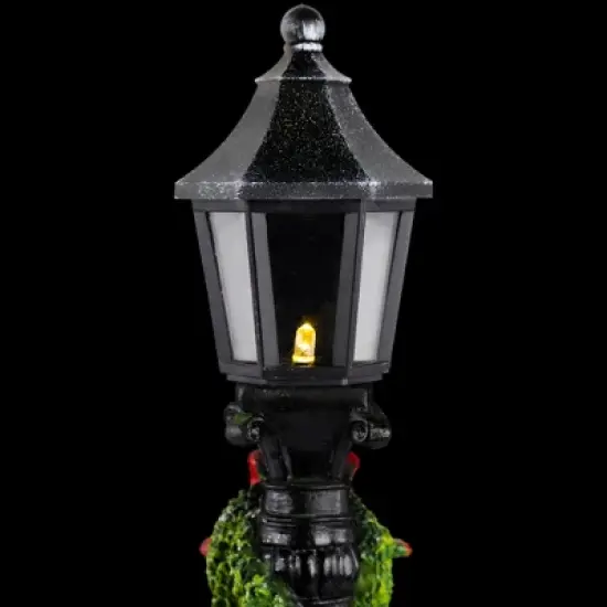 Northlight Glittered Snow Couple Under Lighted Street Lamp Christmas Decoration - 14" image {2}