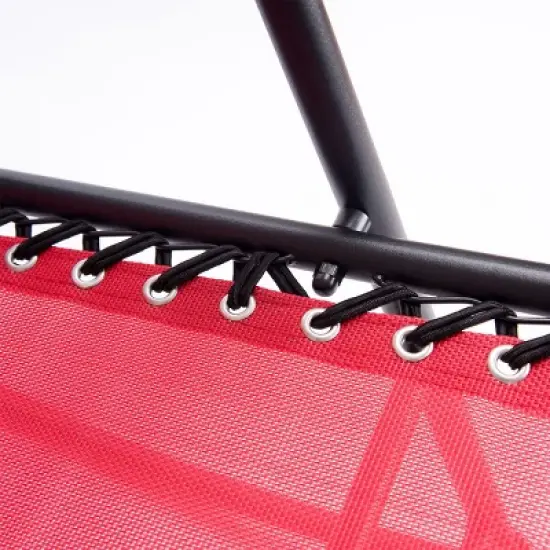 Costway Folding Zero Gravity Rocking Chair Rocker Porch Outdoor Patio Headrest Red image {9}