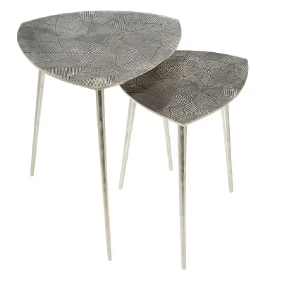 2pk Aluminum Patio Accent Table - Olivia & May image {3}