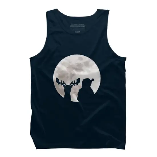 Men's Design By Humans Christmas moon By lithegraphic Tank Top image {5}