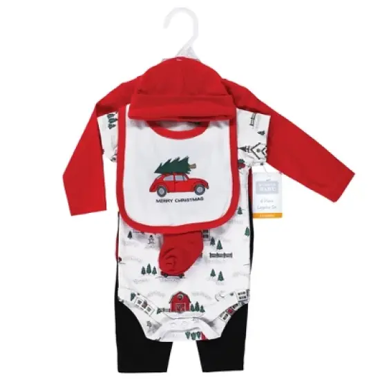 Hudson Baby Unisex Baby Cotton Layette Set, Christmas Scene image {1}