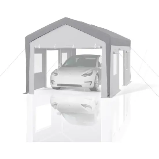 Heavy-Duty Replacement Canopy Cover, PE Waterproof & UV-Resistant Carport Top, Easy Install Replacement Tarp for Metal Frame Structures image {4}